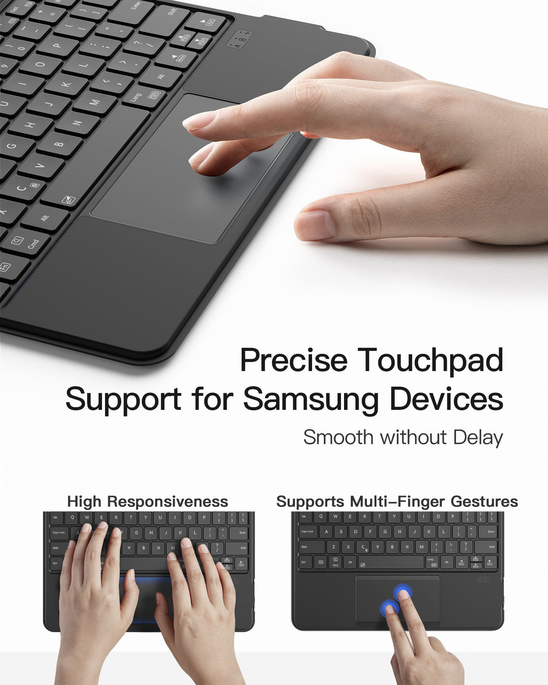 inateck Magnetic Detachable Bluetooth Keyboard for Samsung Galaxy Tab S10 Lite/S10 FE/S9 FE 10.9"/S9 11",  N0064