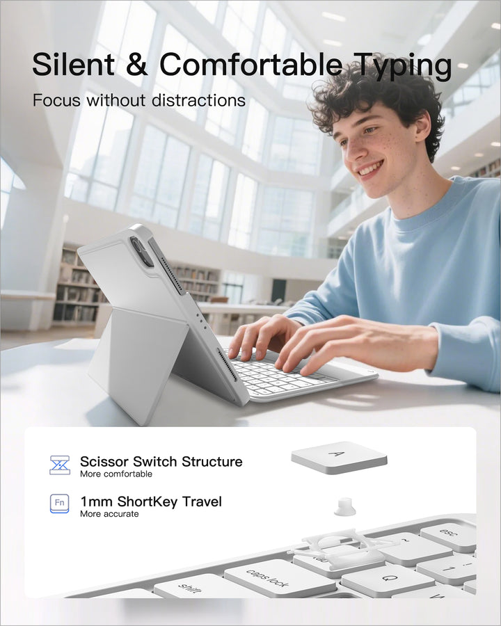 inateck Inateck Case with Keyboard,for iPad 10th/11th Gen(2025 A16),Air 11" M3/M2,Air 6/5/4th,Pro 11 4/3/2/1th,Ultralight Detach