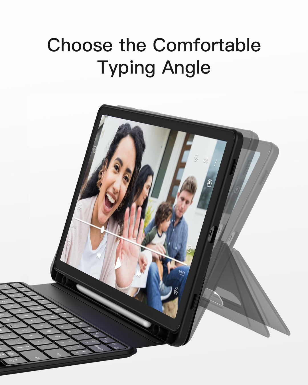 inateck Magnetic Detachable Bluetooth Keyboard for Samsung Galaxy Tab S10 Lite/S10 FE/S9 FE 10.9"/S9 11",  N0064
