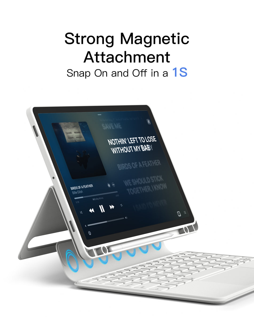 Magnetic Detachable Bluetooth Keyboard for Samsung Galaxy Tab S10 Lite/S10 FE/S9 FE 10.9"/S9 11",  N0064