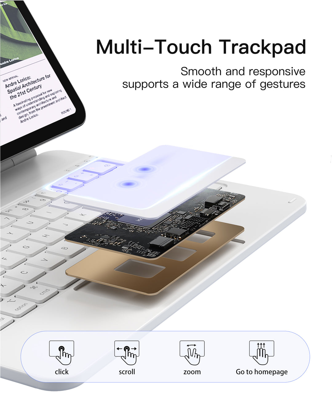 inateck Inateck Magnetic Keyboard Case for Air 11 inch (M4 2026/2025 M3/2024 M2), Easy-Set Keyboard for Air 5/4 Gen, iPad Pro 11