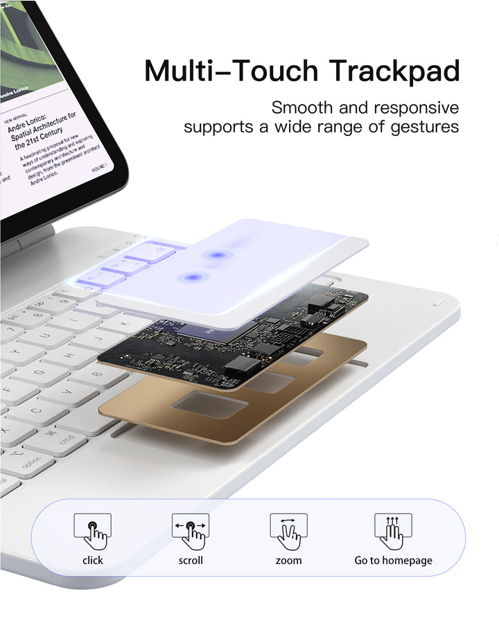 inateck Inateck Magnetic Keyboard Case for Air 11 inch (M4 2026/2025 M3/2024 M2), Easy-Set Keyboard for Air 5/4 Gen, iPad Pro 11