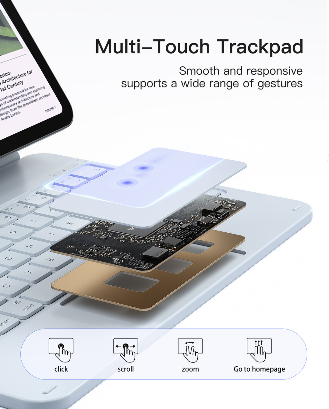 inateck Inateck Magnetic Keyboard Case for Air 11 inch (M4 2026/2025 M3/2024 M2), Easy-Set Keyboard for Air 5/4 Gen, iPad Pro 11