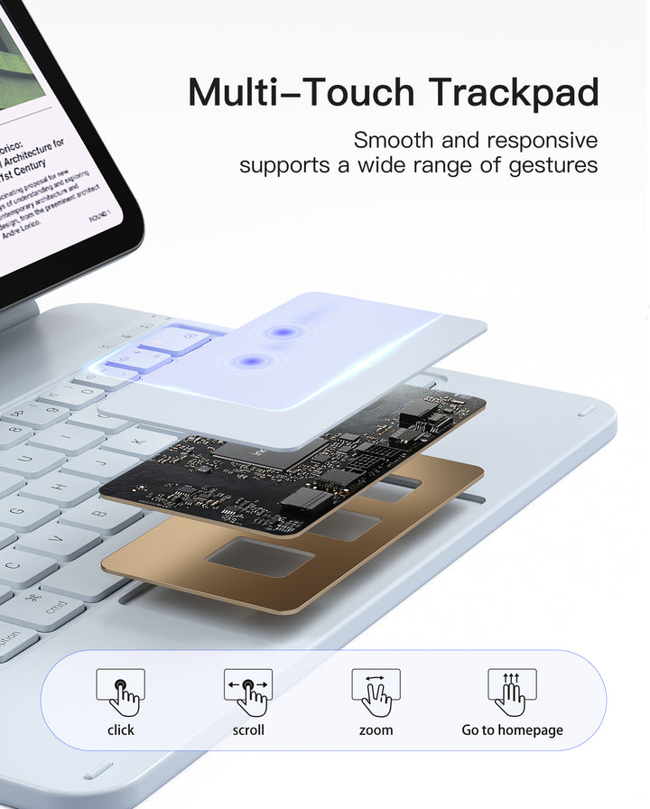 inateck Inateck Magnetic Keyboard Case for Air 11 inch (M4 2026/2025 M3/2024 M2), Easy-Set Keyboard for Air 5/4 Gen, iPad Pro 11