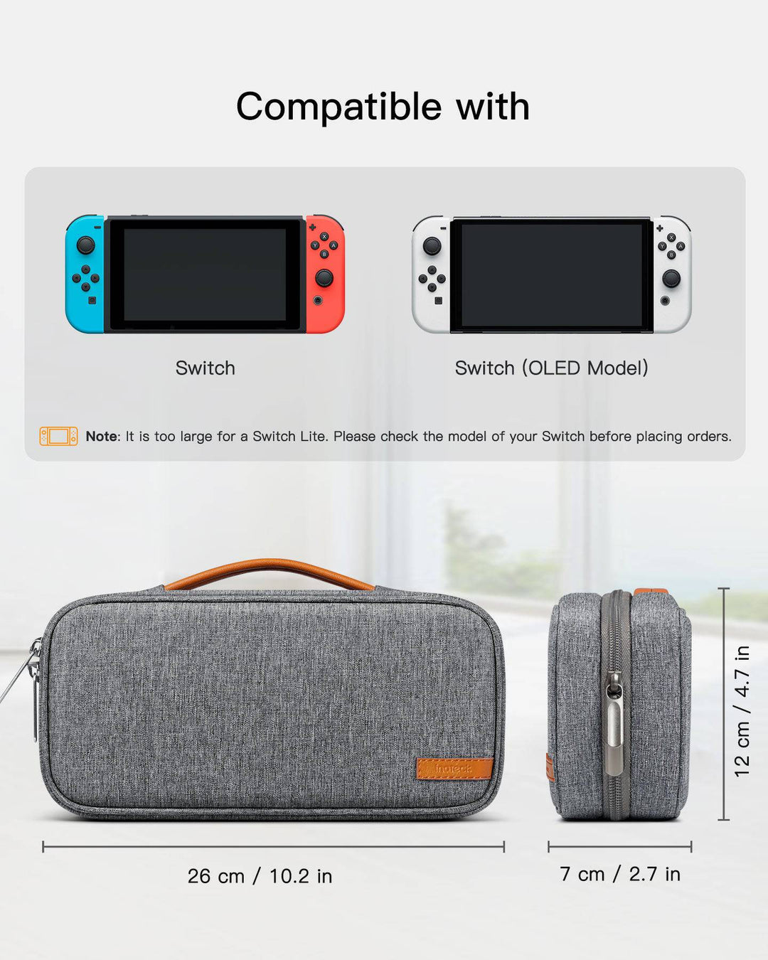 Inateck 360° Protective Storage Organizer Carrying Case for Nintendo Switch, AB03003