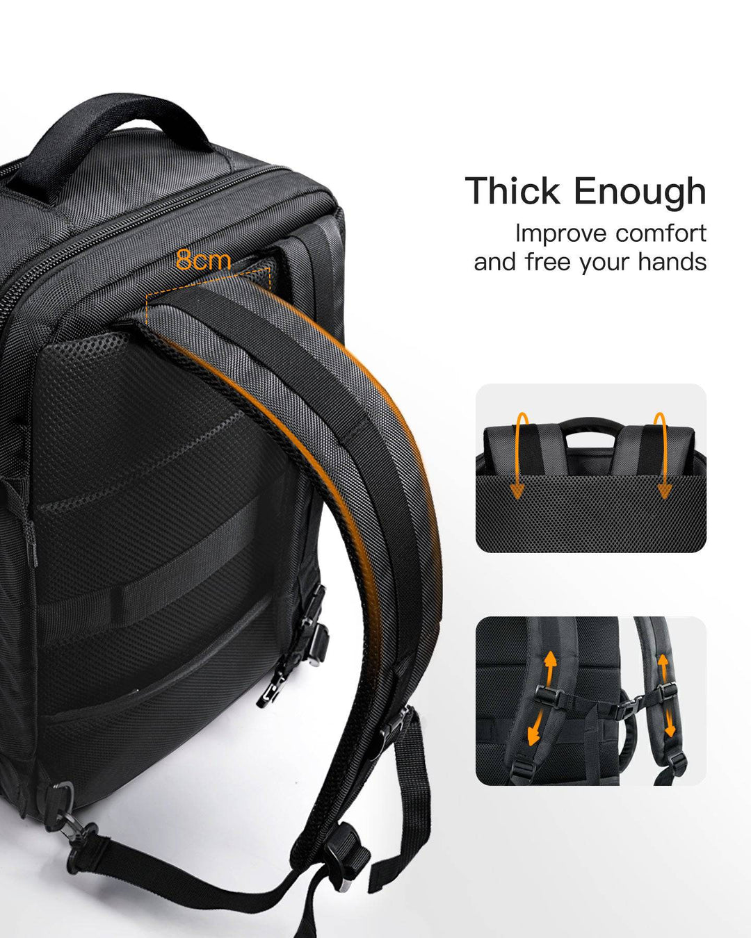 Inateck 40L 17 Inch Carry On Travel Backpack BP03001, Black
