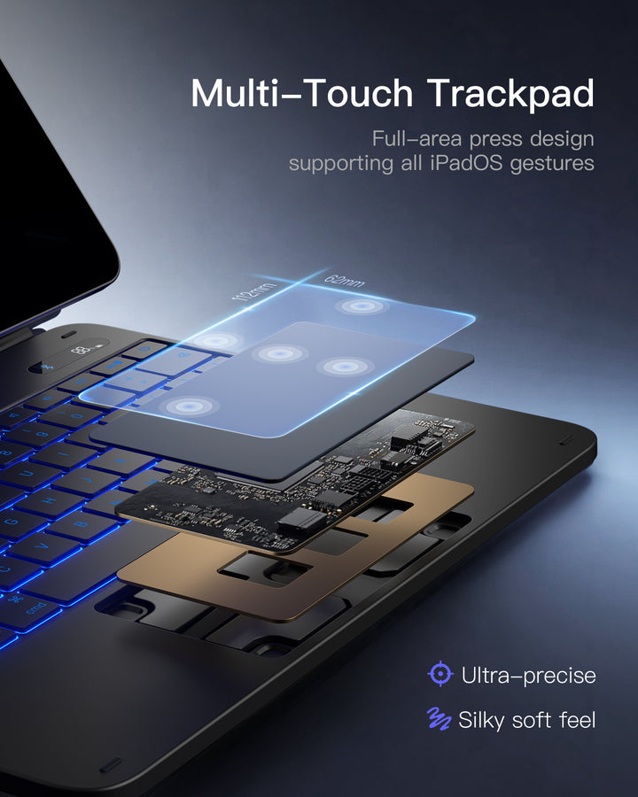 inateck NeoMagic Keyboard Case for iPad Air 13 inch M4 2026/M3/M2, iPad Pro 12.9 inch 6/5/4/3 Gen, KB903-13A