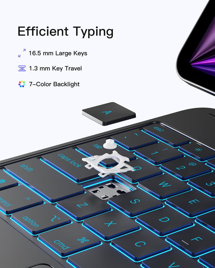 inateck NeoMagic Keyboard Case for iPad Air 13 inch M4 2026/M3/M2, iPad Pro 12.9 inch 6/5/4/3 Gen, KB903-13A