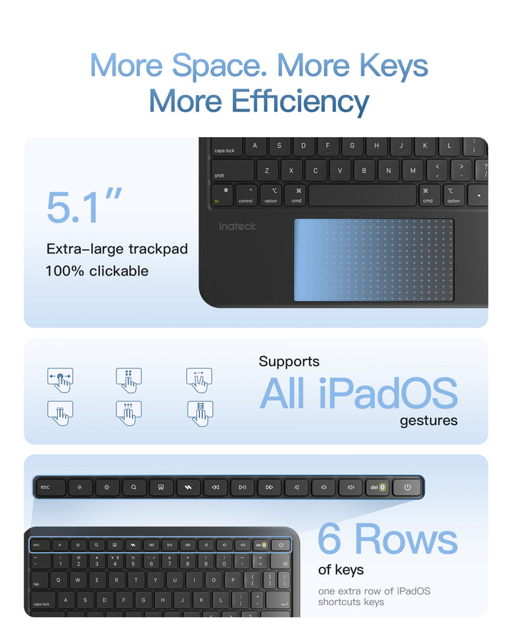 inateck Inateck Detachable AceTouch Protective Keyboard Case for iPad Air 11-inch (M4 2026/M3 2025/M2 2024); iPad Pro 11/Air 5th