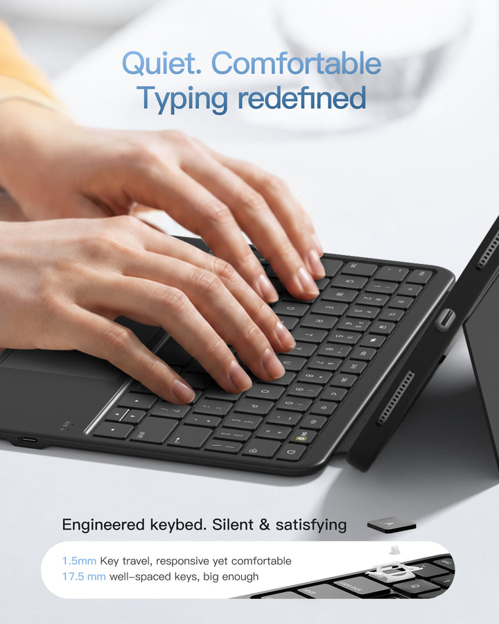 inateck Inatek Detachable Keyboard Case for iPad A16 11th Gen 2025 11 inch, iPad 10th Gen 2022 10.9 inch, AceTouch Pro, QWERTY, 