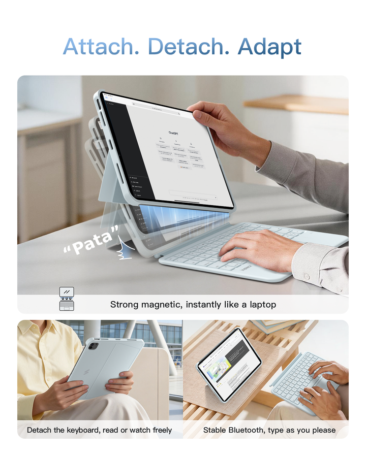 Inatek Detachable Keyboard Case for iPad A16 11th Gen 2025 11 inch, iPad 10th Gen 2022 10.9 inch, AceTouch Pro, QWERTY, KB403-10 |  Red Dot Award 2026