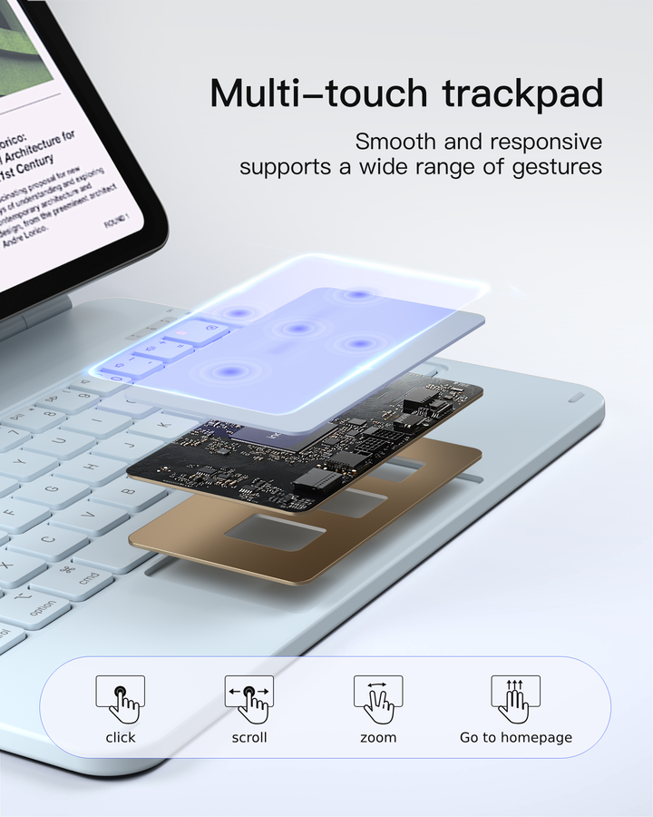 inateck Inateck NeoMagic Magnetic Keyboard Case for iPad 10th Generation 10.9 inch/11th Generation 2025 A16 11 inch, KB09119-10