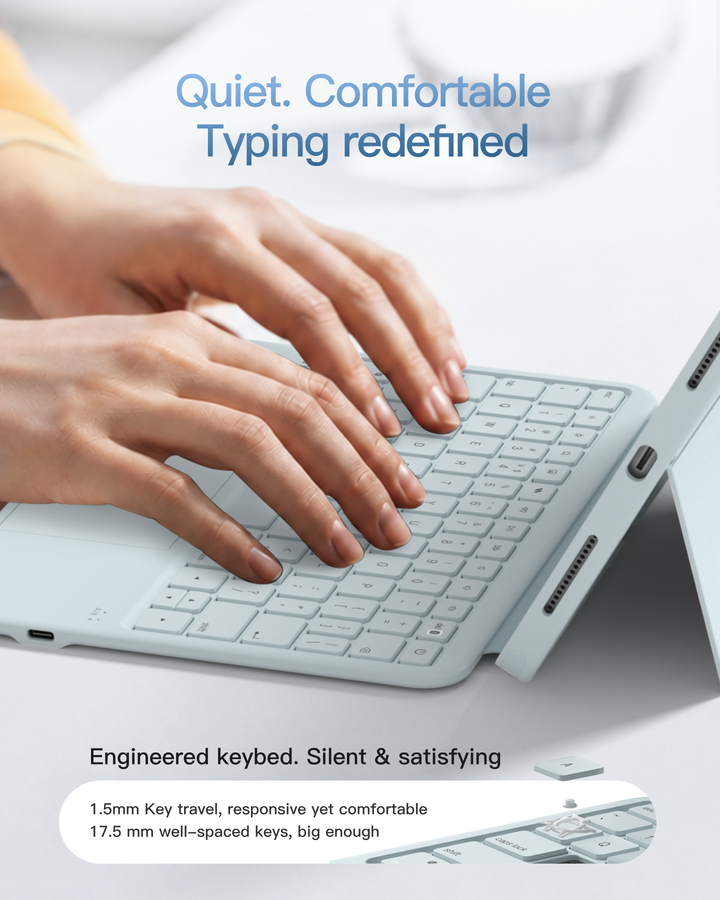 Inatek Detachable Keyboard Case for iPad A16 11th Gen 2025 11 inch, iPad 10th Gen 2022 10.9 inch, AceTouch Pro, QWERTY, KB403-10 |  Red Dot Award 2026
