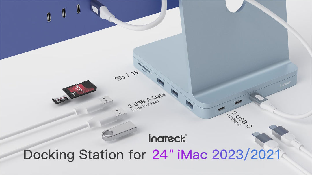 8-in-1 iMac 24" 2021 Docking Station, USB 3.2 Gen 2, DK2001